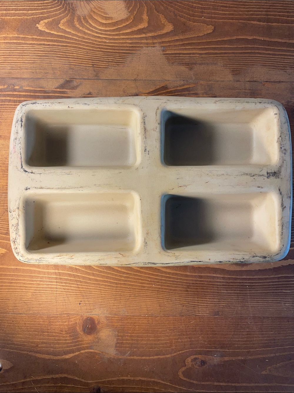 The Pampered Chef Heritage Stoneware 4 Loaf Pan - ready for your next batch!